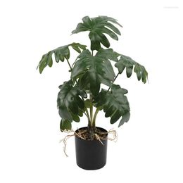 Decorative Flowers Height 39-45CM Fake Bonsai Artificial Foliage Greenery Potted Plants Green With Pot Home Decoration Accessories Wedding