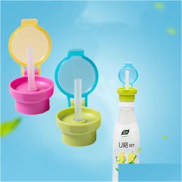 Drinkware Lid Sippy Portable Spill Proof Cup Juice Soda Water Bottle Twist Er Cap With Sile Drink St Kid Sipsnap Vt1719 Drop Deliver Dh64A
