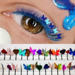 False Eyelashes Veteran Color Individual Lash 3D Butterfly Heart Glitter Eyelash Extension High Quality Natural Synthetic Decoration 230530