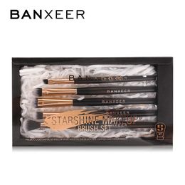Brushes BANXEER 5pcs/lot Makeup Brushes Set For Blending Eyeshadow Concealer Lip Eye Make Up Brush Beauty Makeup Tools With GIft BOX