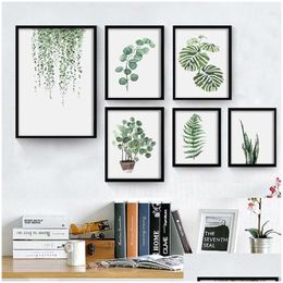 Paintings Green Plant Digital Painting Modern Decorated Picture Framed Fashion Art Painted El Sofa Wall Decoration D Vt14961 Drop De Dhlvj