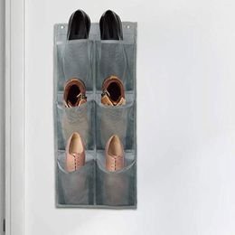 Storage Bags Wall Mount Closet Hanging Shelves 6 Pockets Organizer Punch Free Bedroom For Room