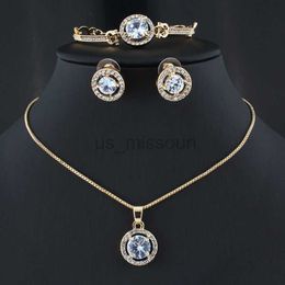 Band Rings Simple Female White Crystal Jewelry Set Charm Gold Silver Color Stud Earring For Women Cute Ring Bracelet Wedding Chain Necklace J230531