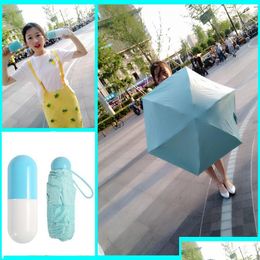 Umbrellas Capse Shell Umbrella Creative Waterproof Antiuv Shading Mini Lightweight Portable Round And Smooth Handle Dh0827 Drop Deli Dhglj