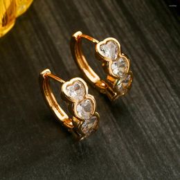 Hoop Earrings BUY 2023 Fashion Gold Color 3 Style Cute For Elegant Women Luxury CZ Zircon Wedding Jewelry Femme Bijoux