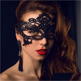 Party Masks 42 Styles Fashion Sexy Lady Lace Mask Black Cutout Eye Colorf Masquerade Fancy Halloween Venetian Mardi Costume Drop Del Dhdg6