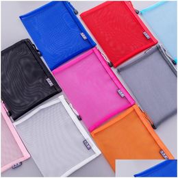 Filing Supplies Zipper Document Bag Mesh Waterproof File Folder Classified Storage Student Stationery Transparent Pocket Archival Ba Dhnuy