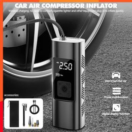 Kompressor Reifen Inflator Tragbare Inflator Pumpe für Autoreifen 12V DC Auto  Reifenpumpe mit digitalem Manometer, mit Not-LED-Licht für Auto, Bic