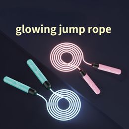 Jump Ropes Jump Rope Adjustable Night Light Jump Rope Fitness Home LED Ultra-thin Sports Exercise Rope Light Body 230530