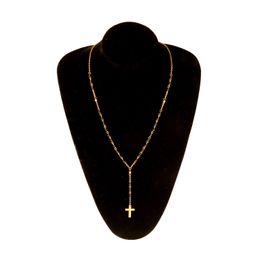 gold cross necklace for women long tassel turquoise bead cross necklace trend jewelry wholesale valentine's day christian necklace crucifix necklace gift for her 01