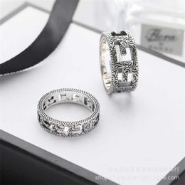 designer jewelry bracelet necklace hollow out carved rattan RING 925 hip hop trend couple ring high quality