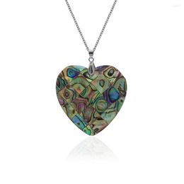 Pendant Necklaces Summer Peacock Heart Shell Necklace Abalone Women Jewelry Flower Round Shape GP087