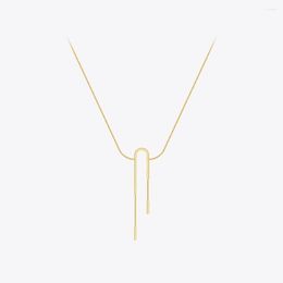 Pendant Necklaces ENFASHION Pulseras Inverted U-shaped Necklace Women Stainless Steel Fashion Gold Color Jewelry Elegant Graduation 233382