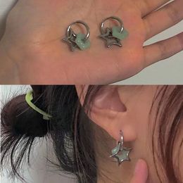 2022 New Chinese Pentagonal Star Stud Earrings for Women Girl New Gothic Y2K Punk Design Earrings Removable Simple Earrings