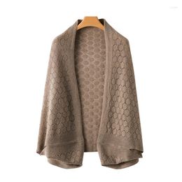 Scarves KOIJINSKY Cashmere Women's Autumn And Winter Soft Solid Colour Hollowed Out Knitted Scarf Shawl