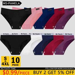 Briefs Panties 10PCS/Set Women's Underwear Cotton Panty Sexy Panties Female Underpants Solid Colour Panty Intimates Women Lingerie S-4XL L230518