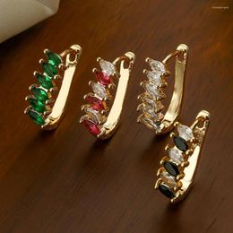 Hoop Earrings BUY 2023 Trendy 4 Style Cubic Zirconia Pave Setting For Elegant Women Gold Color Wedding Jewelry Female