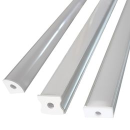 LED Aluminium Channel System Milky Cover,6.6ft/ 2M fo 3.3ft/1 M V U Shape End Caps and Mounting Clips, Very Easy Installation, Aluminium Profile for LED Strip Light usastar