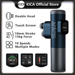 Relaxation KICA Pro Double Head Massage Gun Smart Body Massager for Muscle Pain Relief Fitness Professional Fascial Gun with Touch Screen