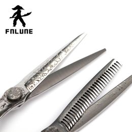 Tools Fnlune 6 VG10 Professional Hairdressing Scissors Salon Barber Accessories Haircut Machine Thinning Shear Hairdresser'S Scissors