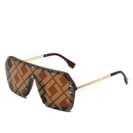Designer large frame letter sunglasses with UV resistant integrated watermark lenses and versatile glasses
