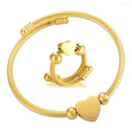 Necklace Earrings Set JINHUI Rotatable Swivel Heart Charm Jewelry For Women Stainless Steel Waterproof Anxiety Ring Anti-Stress Bracelet