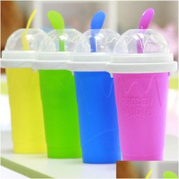 Other Drinkware Easy Diy Smoothie Cup With St Magic Pinch Maker Travel Camp Portable Sile Sand Ice Cream Slush Drop Delivery Home Ga Dhgkf