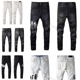 Men's blue jeans Casual Streetwear Black Slim Fit Jeans Men Autumn Masculina Letter Jeans Pants Trendy Dance Club Skinny s toursers man black jeans