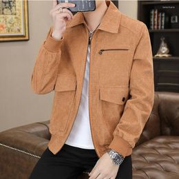 Men's Jackets Retro Men Jacket Spring/Autumn Bomber Military Tops Corduroy Clothing Varsity Korean Fashion Loose