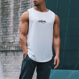 Men's Tank Tops Gym Mens Back Tank Top Muscle Fashion Sleeveless Shirt Stringer Clothing Singlets Workout Bodybuilding Sports Brand Fitness Vest 230531