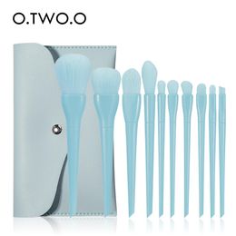 Brushes O.TWO.O 10 Pcs Makeup Brushes Set Eye Shadow Face Blush Foundation Presses Powder Eyebrow Brushes Makeup Tools Cosmetics