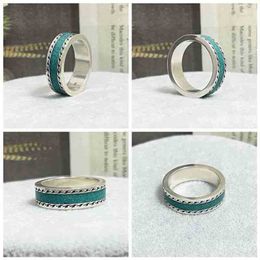 2023 New designer jewelry bracelet necklace ring green enamel men's women's RING simple couple's same ringnew jewellery