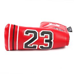 Other Golf Products Leather SHABIER Red #23 Strong Magnetic Closure Blade Putter Head Cover 230530