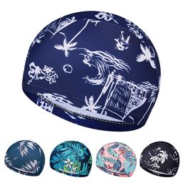 Swimming Men's women's adult quick drying elastic ear hair protection summer pool swimming caps P230531