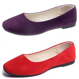 Fashionable candy Coloured flat bottomed work shoes silver comfortable suede cloth faced women's shoes, student shoes