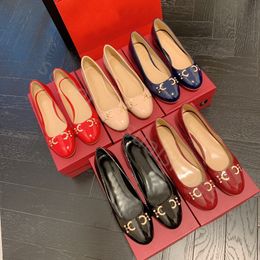 Top Women Dress Shoes 100% Cowhide Designer Varina Bow High Heel Fashion Black Flat Boat Shoe Lady Lederen Loafers Maat 35-41