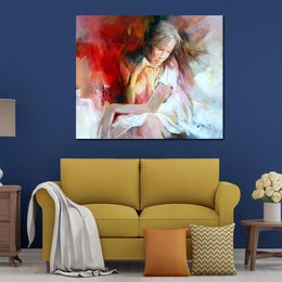 Canvas Art Girl in Meditation Elegant Handmade Willem Haenraets Painting Impressionist Figure Artwork for Home Wall Art