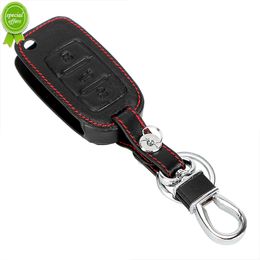 New Leather Car Key Case For Volkswagen Jetta MK6 Tiguan Passat Golf POLO CC Bora Car Remote Control Key Cover Automobiles Keychain Wholesale