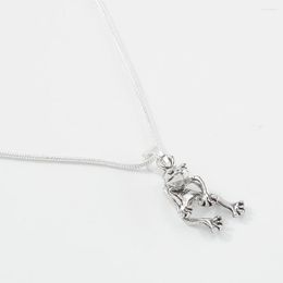 Chains Funny Cute Frog Pendant Necklace For Women Jewellery Silver Colour Chain Necklaces Female Choker Femme Ladiesnecklaces