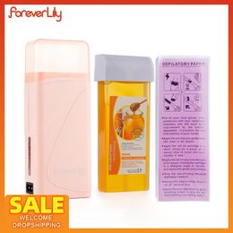 Epilator 3 In 1 Depilatory Hair Removal Roll Wax Heater Facial Body Hair Remover Epilator Wax Heating Machine Waxing Strips Paper Set