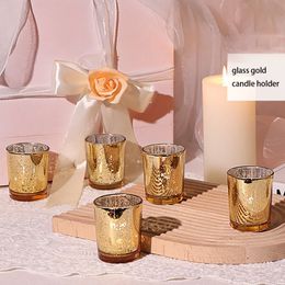 Gold Faux Mercury Glass Attives - Sparkling и Elegant Candle Holders для свадеб и вечеринок - объемный пакет 24