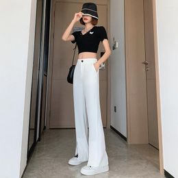 Women's Pants Front Split Suit Women's Spring Summer Wide Leg Casual Female Pantalon Taille Haute Femme Trousers For Women