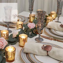 Gold Glass Holders ustawił 36pcs, stylowy świecznik Tealight na dekoracje ślubne i specjalne okazje