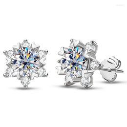 Stud Earrings Brilliant Moissanite 0.8 Ct D Colour VVS1 Clarity S925 Sterling Silver White Gold Plated For Women Girls Jewellery