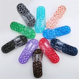 Slippers Acupressure Massage Men Women Transparent Candy Colour Non-Slip Bathroom Health Foot Beads Couple Home