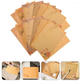 Gift Wrap 40 Sheets Kraft Paper Note Border Letter Retro Decor Writing Stationery Flower Office Supplies Set