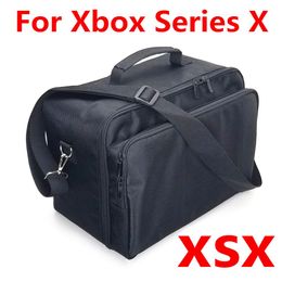 Bags Double Layer Waterproof Carrying Case Protective Travel Shoulder Storage Bag for Microsoft Xbox Series X/S Black