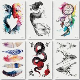 Tattoos Factory Sales 1000pcs Unique Design Waterproof Temporary Body Tattoo Escaping Clavicle Arm Flash Powder Flowers Onetime Tatuajes