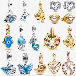 new Disne The Little Mermaid Seashell Necklace and Earrings Set charms for women designer Jewellery DIY Pandora pendant bracelet