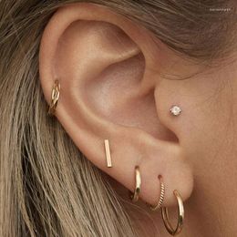 Hoop Earrings Punk Hip-Hop Small Circle For Women Fashion Crystal Stud Party Wedding Vintage Jewellery Gifts